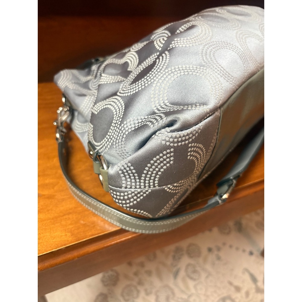 Coach Gray Op Art Signature Satchel Shoulder Bag F1259 F20019 - Picture 6 of 9